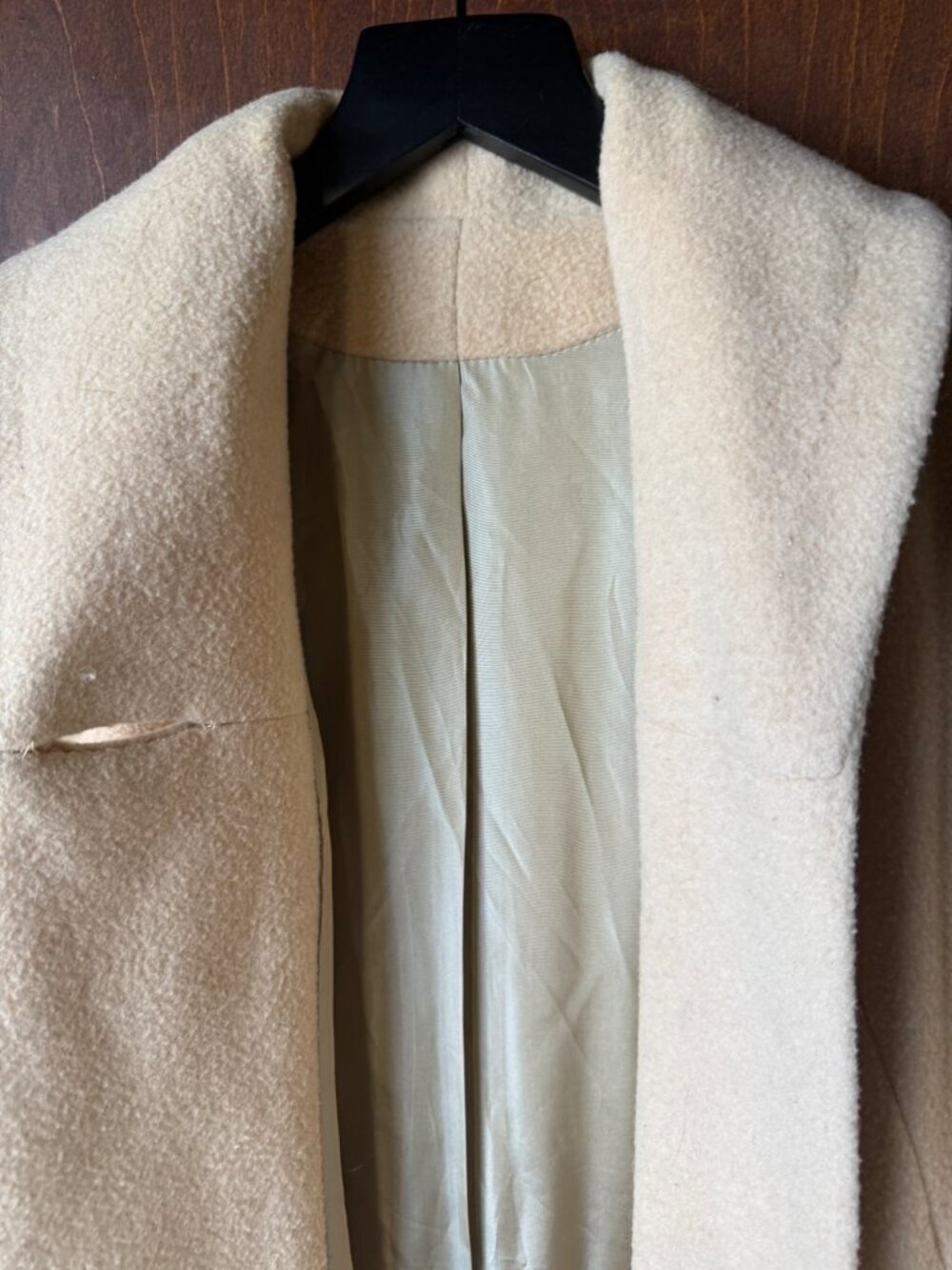 Cream wool coat - Picture 6 of 9